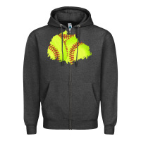 Charcoal Heather softball patch Zipper Hoodie - AdoDesignShop