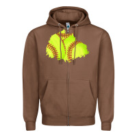 Chestnut softball patch Zipper Hoodie - AdoDesignShop