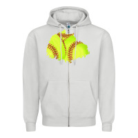 Dove Grey softball patch Zipper Hoodie - AdoDesignShop