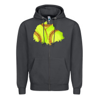Softball Patch Zipper Hoodie | Teevron