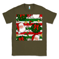 Army Green christmas  santa clause and ornaments seamless  pattern Classic Tee - BundleAndBundleShop