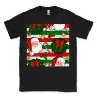 Black christmas  santa clause and ornaments seamless  pattern Classic Tee - BundleAndBundleShop