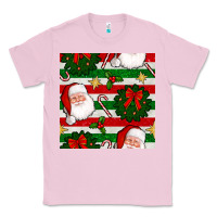 Bubblegum Pink christmas  santa clause and ornaments seamless  pattern Classic Tee - BundleAndBundleShop
