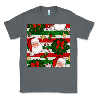 Charcoal Heather christmas  santa clause and ornaments seamless  pattern Classic Tee - BundleAndBundleShop