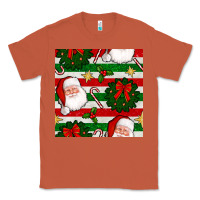 Copper christmas  santa clause and ornaments seamless  pattern Classic Tee - BundleAndBundleShop