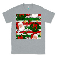 Heather Grey christmas  santa clause and ornaments seamless  pattern Classic Tee - BundleAndBundleShop