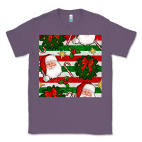 Lavender christmas  santa clause and ornaments seamless  pattern Classic Tee - BundleAndBundleShop