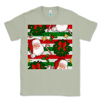 Matcha christmas  santa clause and ornaments seamless  pattern Classic Tee - BundleAndBundleShop