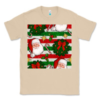 Mushroom christmas  santa clause and ornaments seamless  pattern Classic Tee - BundleAndBundleShop