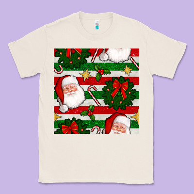 Christmas  Santa Clause And Ornaments Seamless  Pattern Classic Tee Designed By Bundleandbundleshop