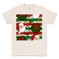 Natural christmas  santa clause and ornaments seamless  pattern Classic Tee - BundleAndBundleShop