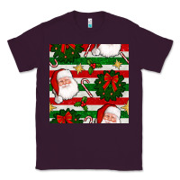 Plum christmas  santa clause and ornaments seamless  pattern Classic Tee - BundleAndBundleShop