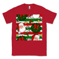 Red christmas  santa clause and ornaments seamless  pattern Classic Tee - BundleAndBundleShop