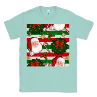 Seafoam christmas  santa clause and ornaments seamless  pattern Classic Tee - BundleAndBundleShop