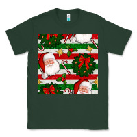 Sports Green christmas  santa clause and ornaments seamless  pattern Classic Tee - BundleAndBundleShop