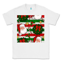 White christmas  santa clause and ornaments seamless  pattern Classic Tee - BundleAndBundleShop
