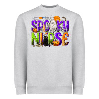 Heather Grey Halloween Spooky Nurse Heavyweight Sweatshirt - texasbilliewilder
