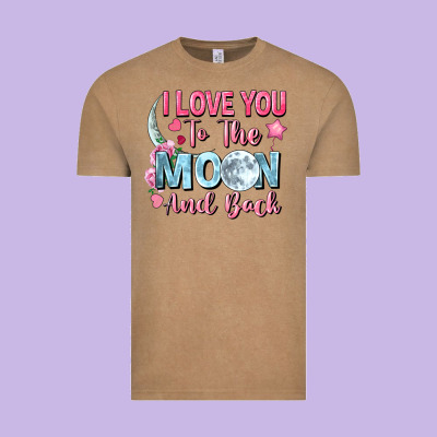 I Love You To The Moon And Back Vintage Tee Designed By Fadigitalartstudio
