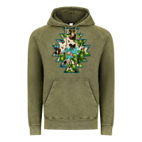 Vintage Olive aztec  cowhide cactus gemstone Vintage Hoodie - JahusDesignShop
