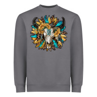 Storm bull skull with sunflower Heavyweight Sweatshirt - RanaPortraitStore