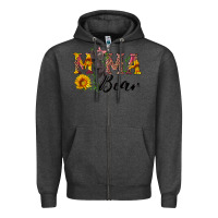 Charcoal Heather pink mama bear with cute bear Zipper Hoodie - Artiststas