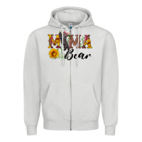 Dove Grey pink mama bear with cute bear Zipper Hoodie - Artiststas