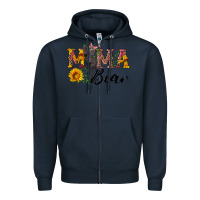 Navy pink mama bear with cute bear Zipper Hoodie - Artiststas