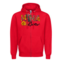 Red pink mama bear with cute bear Zipper Hoodie - Artiststas