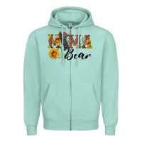 Seafoam pink mama bear with cute bear Zipper Hoodie - Artiststas