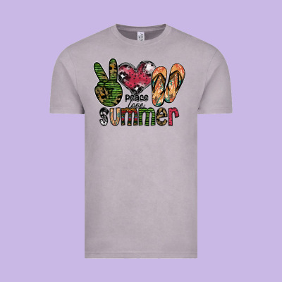 Peace Love Summer Vintage Tee Designed By Sublimationcraftshop