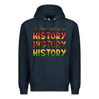 Navy i am black history Premium Hoodie - LillyAllenDesigns