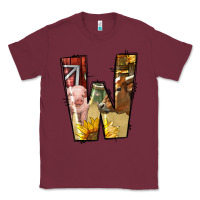 Burgundy farm life alphabet lowercase letters w Classic Tee - BundleAndBundleShop