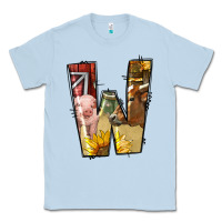 Dusty Blue farm life alphabet lowercase letters w Classic Tee - BundleAndBundleShop