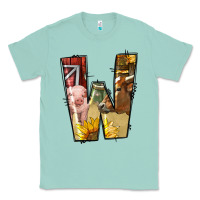 Seafoam farm life alphabet lowercase letters w Classic Tee - BundleAndBundleShop