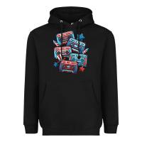 Usa America Cassette Tapes Heavyweight Hoodie | Teevron