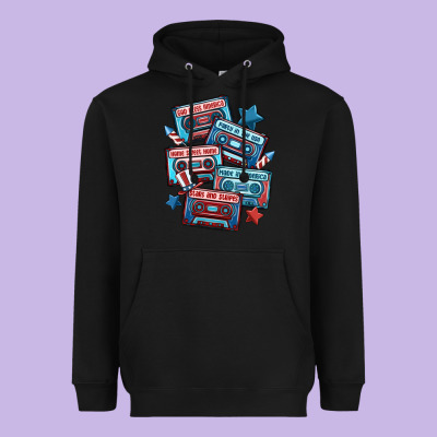 Usa America Cassette Tapes Heavyweight Hoodie Designed By Maliassmallbusiness