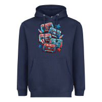 Navy usa america cassette tapes Heavyweight Hoodie - MaliasSmallBusiness