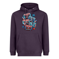 Plum usa america cassette tapes Heavyweight Hoodie - MaliasSmallBusiness