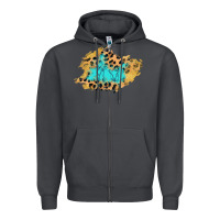 Smoke glitter leopard turquoise patch Zipper Hoodie - AdoDesignShop