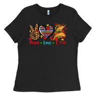 Black peace love tacos Ladies Tee - AdoDesignShop