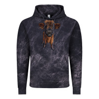 Cloud Black highland cow calf Vintage Hoodie - RanaPortraitStore