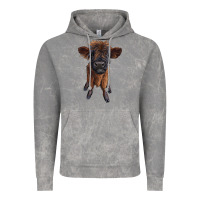 Cloud Rock highland cow calf Vintage Hoodie - RanaPortraitStore