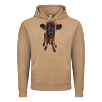 Vintage Coffee highland cow calf Vintage Hoodie - RanaPortraitStore