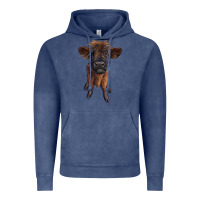 Vintage Denim highland cow calf Vintage Hoodie - RanaPortraitStore