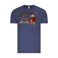 Vintage Denim hot cocoa and christmas movies Vintage Tee - CowhideDigitalArt
