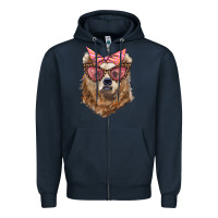 Navy mama bear with glasses and bandana Zipper Hoodie - Artiststas