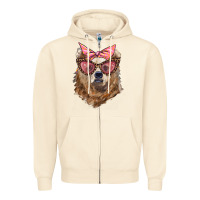 Sandshell mama bear with glasses and bandana Zipper Hoodie - Artiststas