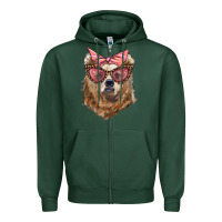 Sports Green mama bear with glasses and bandana Zipper Hoodie - Artiststas