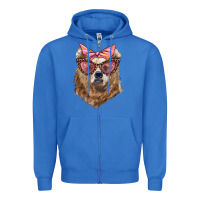 True Royal mama bear with glasses and bandana Zipper Hoodie - Artiststas