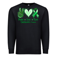 Black Peace love cure Gallbladder Cancer Premium Sweatshirt - NancyCooperArtShop